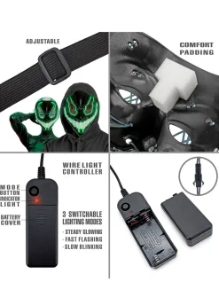 Maska LED zielony potwór