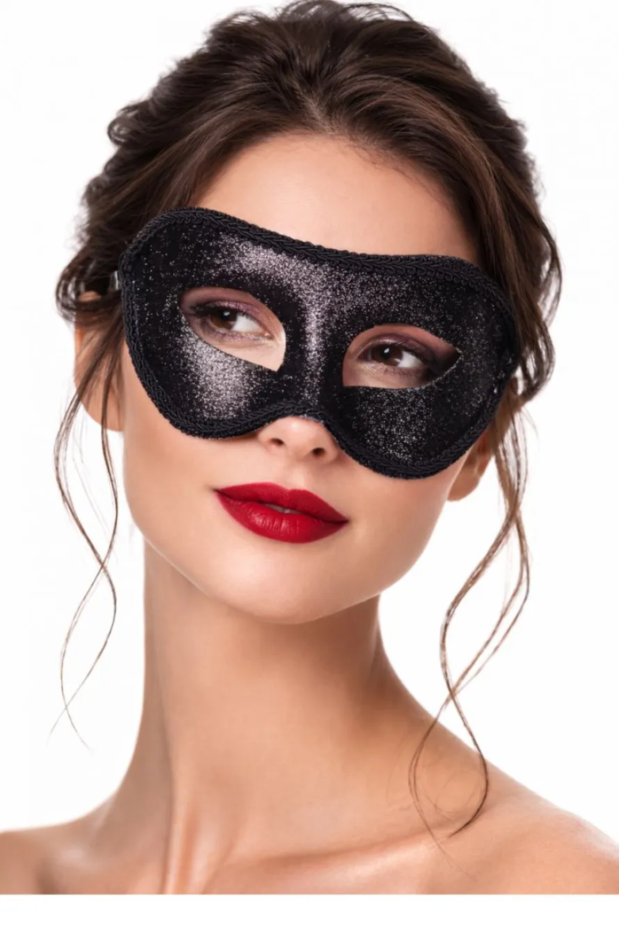 Maska wenecka GLITTER czarna