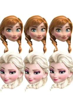 Maski dla dzieci na bal karnawałowy ANNA & ELSA (6szt.)