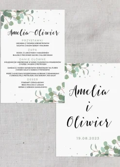 Menu weselne GAŁĄZKI eukaliptus