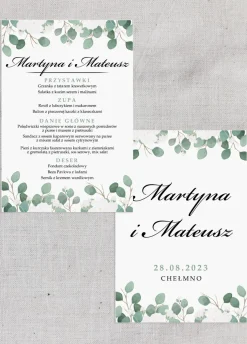 Menu weselne na stoły BOHO
