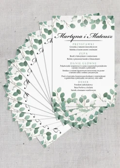 Menu weselne na stoły BOHO