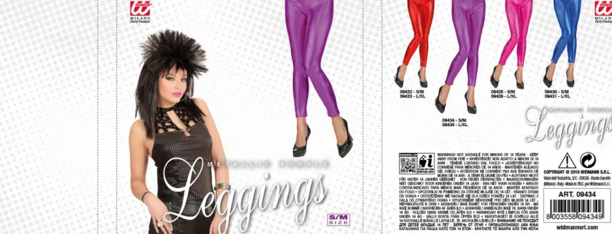 Metaliczne legginsy ciemnoróżowe PRZEBRANIE NA KICZ PARTY - S
