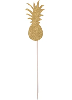 Mieszadełka do drinków drewniane ANANAS wykałaczki ozdobne (4szt.)