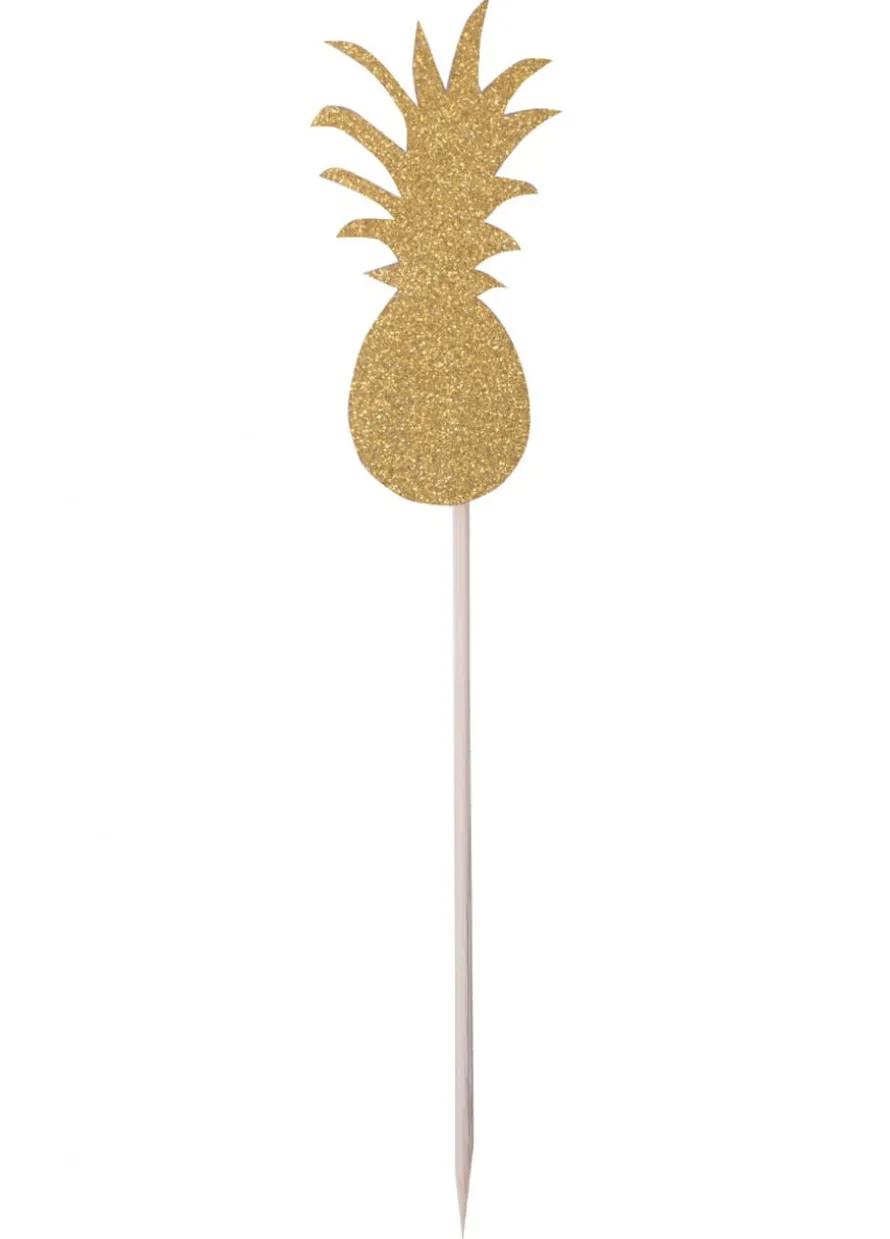 Mieszadełka do drinków drewniane ANANAS wykałaczki ozdobne (4szt.)