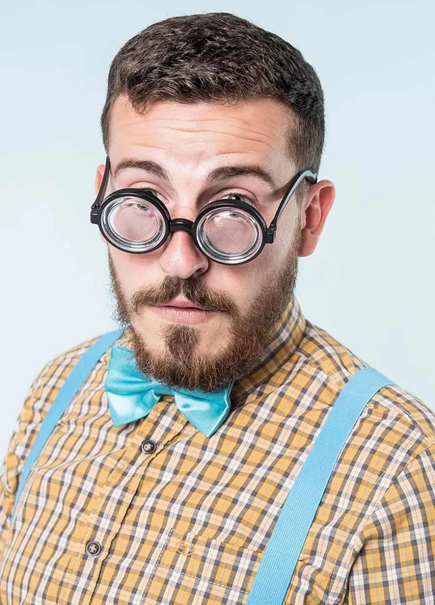 Śmieszne okulary NERD - denka od butelek