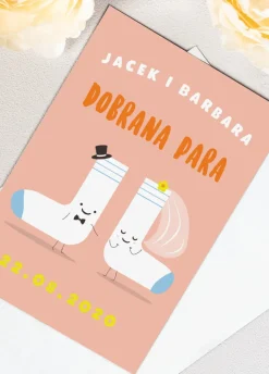 Śmieszne zaproszenie ślubne DOBRANA PARA personalizowane