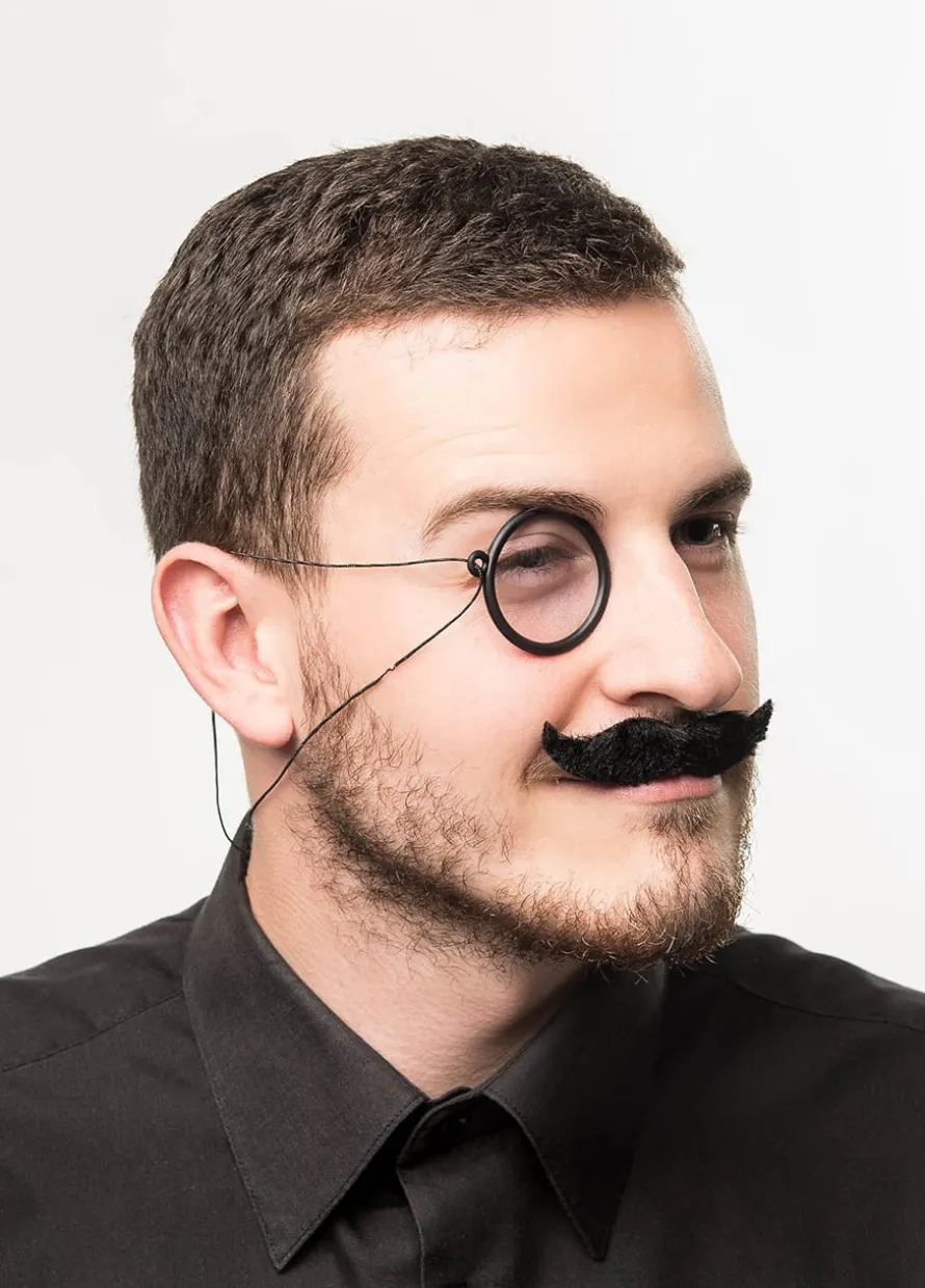 Monokl i sztuczne wąsy zestaw LATA 20.