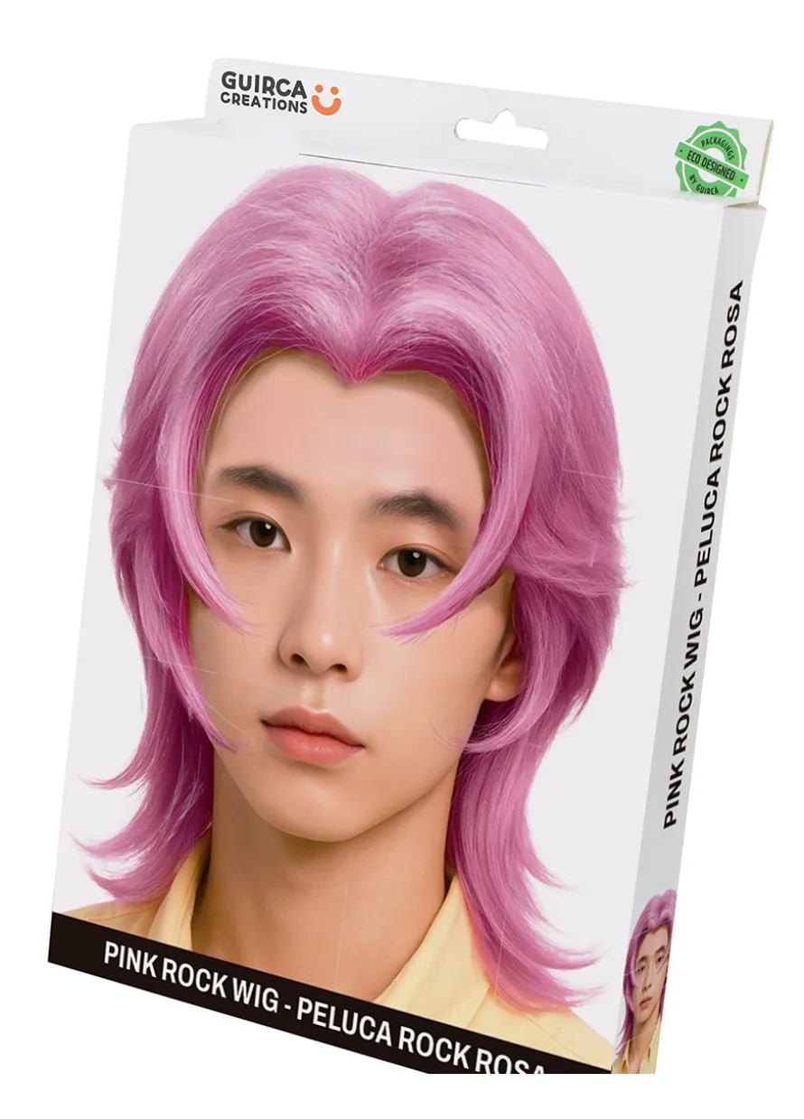 Męska peruka K-POP różowa