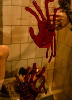 Naklejki żelowe ZAKRWAWIONE DŁONIE ozdoby halloween