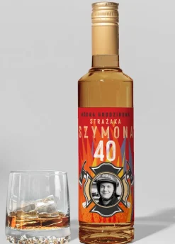 Naklejki na alkohol DLA STRAŻAKA ze zdjęciem