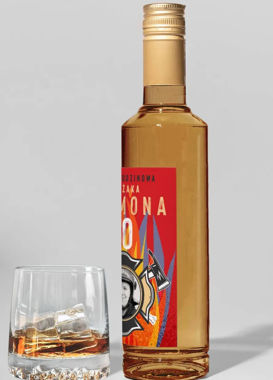 Naklejki na alkohol DLA STRAŻAKA ze zdjęciem