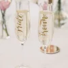 Naklejki na kieliszki ślubne BRIDE&GROOM złote