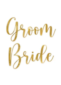 Naklejki na kieliszki ślubne BRIDE&GROOM złote