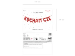 Napis z balonów KOCHAM CIĘ czerwony 285x40 cm