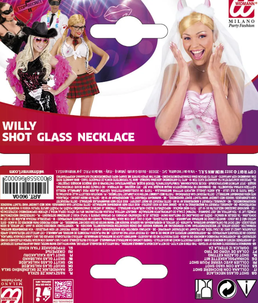 Naszyjnik kieliszek WILLY - gadżet na wieczór panieński