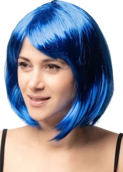 Niebieska peruka z grzywką BABE