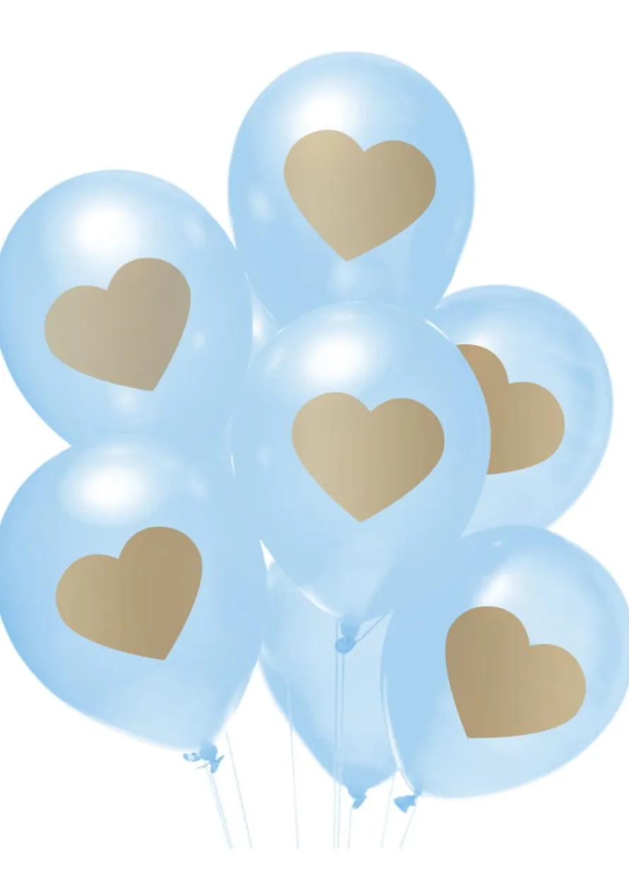 Niebieskie balony z sercem (5szt.)