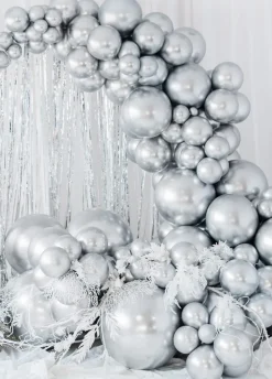 Okrągły balon chromowany OLBRZYM srebrny 60cm