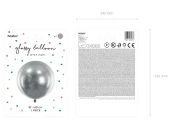 Okrągły balon chromowany OLBRZYM srebrny 60cm