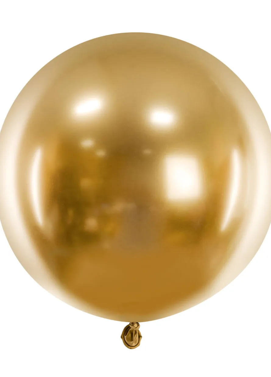 Okrągły balon chromowany OLBRZYM złoty 60cm
