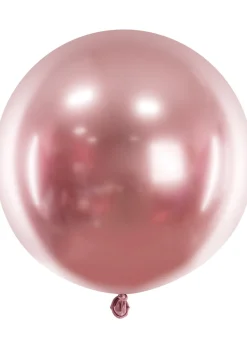 Okrągły balon chromowany OLBRZYM różowe złoto 60cm