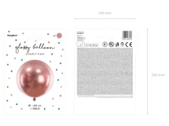 Okrągły balon chromowany OLBRZYM różowe złoto 60cm