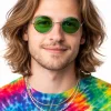 Okulary LENONKI zielone w stylu hippie
