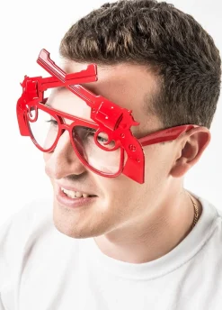 Okulary PISTOLETY czerwone