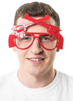 Okulary PISTOLETY czerwone