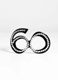 Okulary 60 URODZINY czarne z diamentową oprawką