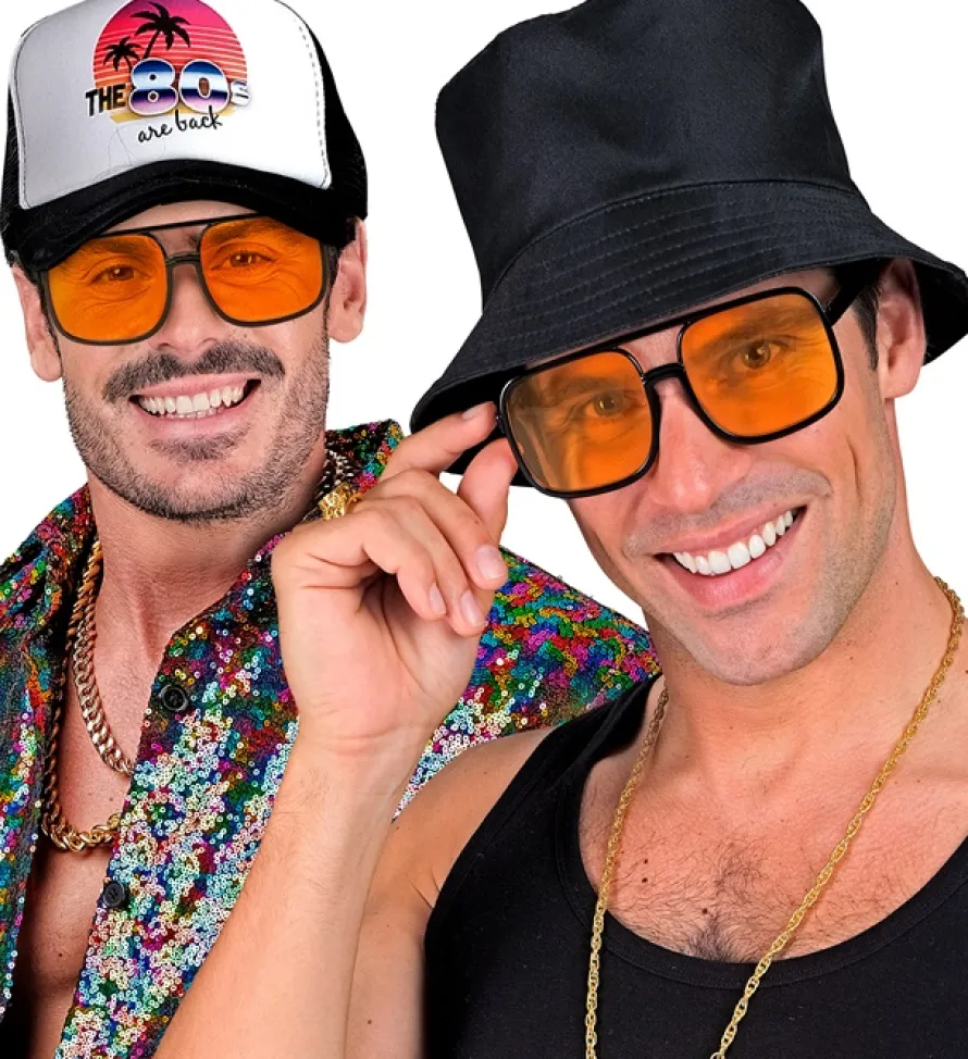 Okulary w stylu lat 90 HIP HOP pomarańczowe