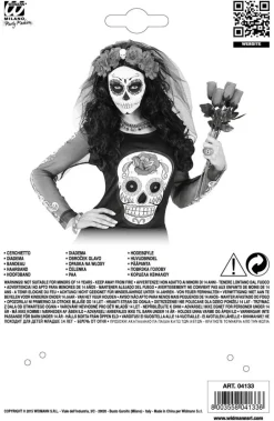 Opaska CZERWONE RÓŻE z welonem Dia de los Muertos