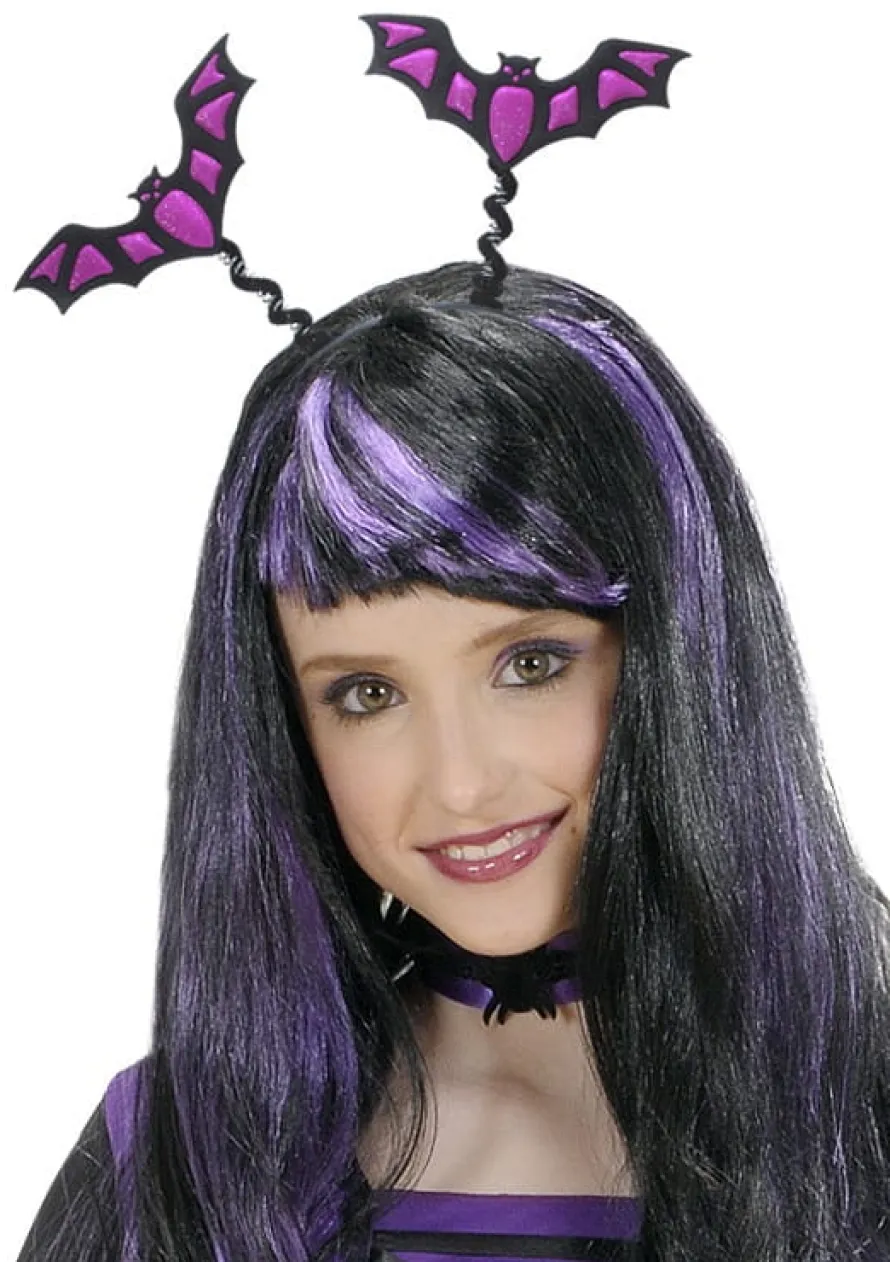 Opaska HALLOWEEN różowe nietoperze