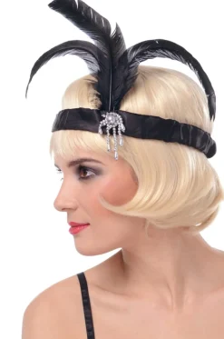 Opaska lata 20 z piórem CHARLESTON elegancka ozdoba głowy