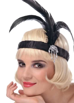 Opaska lata 20 z piórem CHARLESTON elegancka ozdoba głowy