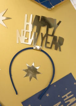 Opaska na sylwestra HAPPY NEW YEAR złota