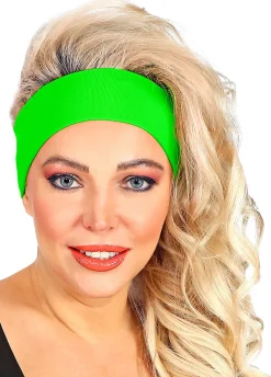 Opaska sportowa na głowę zielona NEON PARTY gadżety lata 80