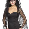 Opaska z welonem na Halloween DAY OF THE DEAD