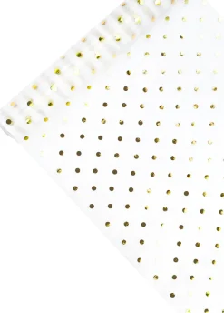 Organza biała w kropki 0,36 x 9m