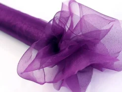 Organza brokatowa śliwkowa 0,36m x 9m