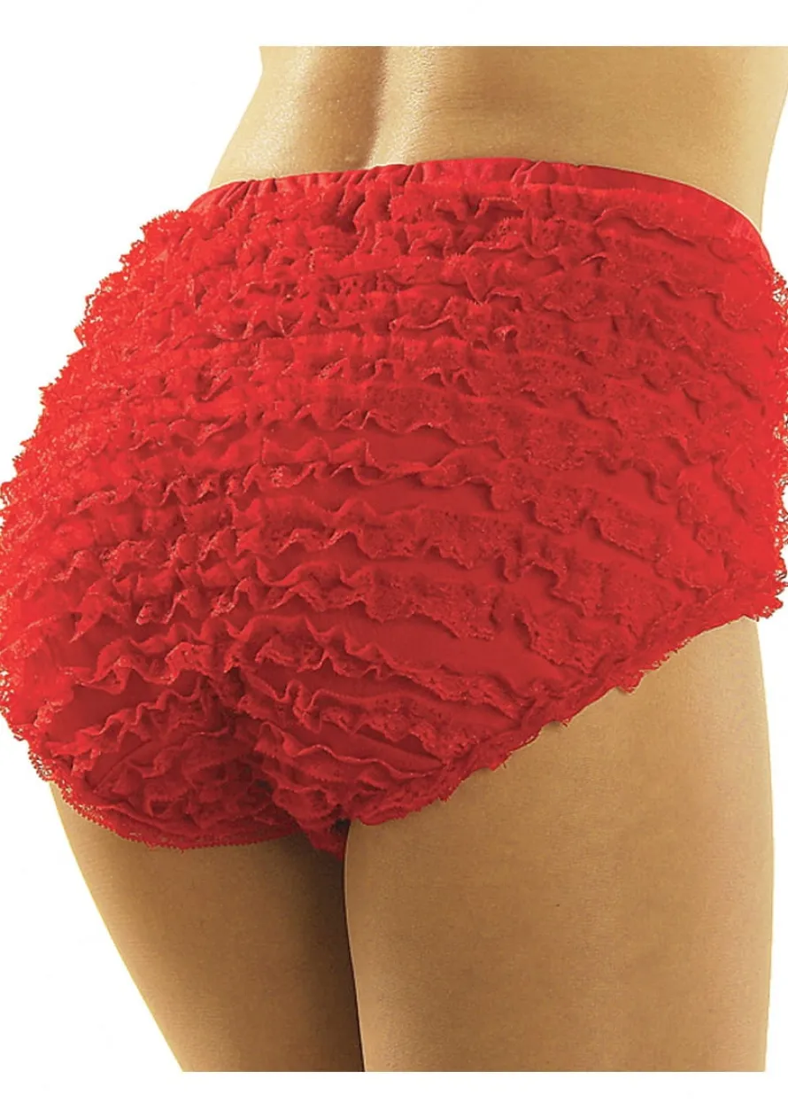 Pantalony koronkowe czerwone - M