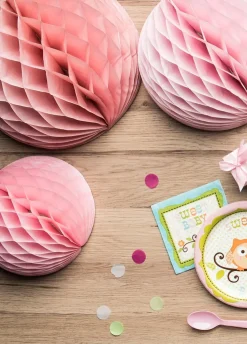 Papierowa rozeta KULA jasnoróżowa 10cm