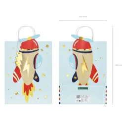 Papierowa torebka na prezent dla dziecka SAMOLOT (35.5x24cm)