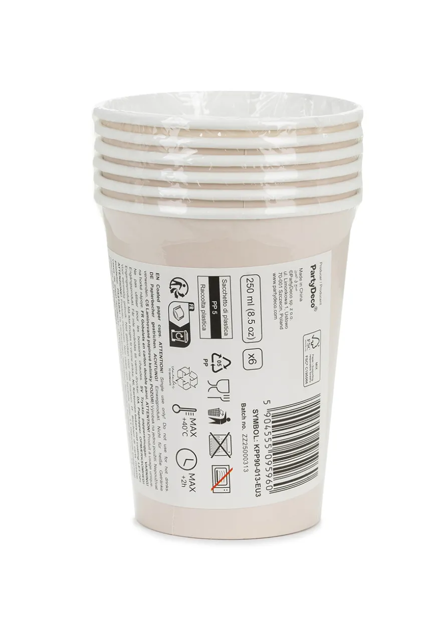Papierowe kubeczki BEŻOWE 250 ml