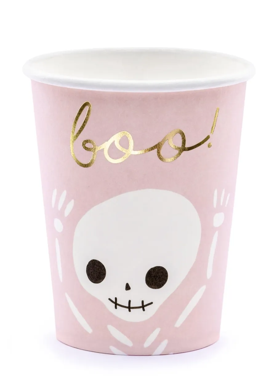 Papierowe kubeczki na Halloween BOO (6szt.)