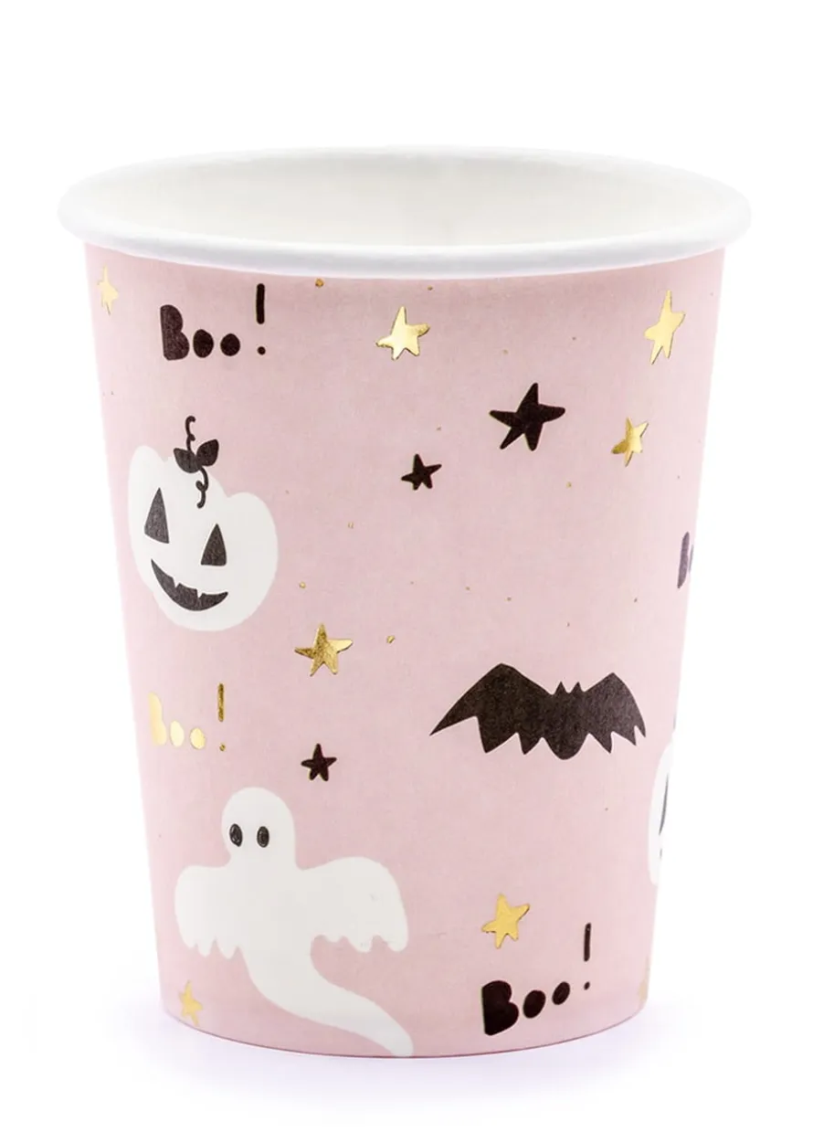 Papierowe kubeczki na Halloween BOO (6szt.)