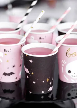 Papierowe kubeczki na Halloween BOO (6szt.)