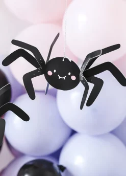 Papierowe PAJĄKI NA HALLOWEEN dekoracja halloweenowa