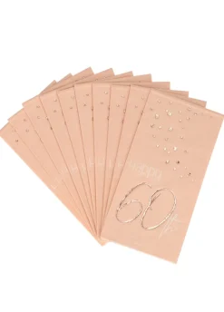 Papierowe serwetki na 60 URODZINY ELEGANT BLUSH (10szt.)